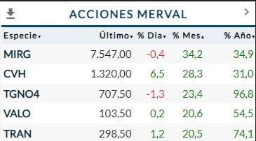 Mejores Acciones del Merval en Mayo 2023